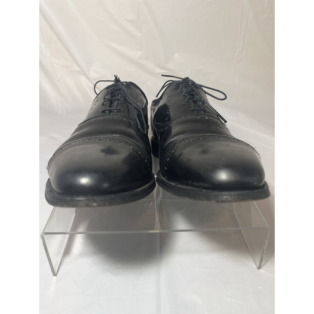 Allen Edmonds 9.5 B Mens Dress Shoes Hale Black Leather Brocade Oxfords ($425) - Picture 14 of 15